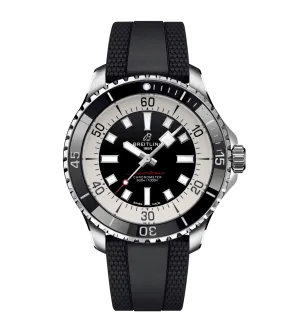 Breitling Superocean Black on Rubber Watch, 44mm