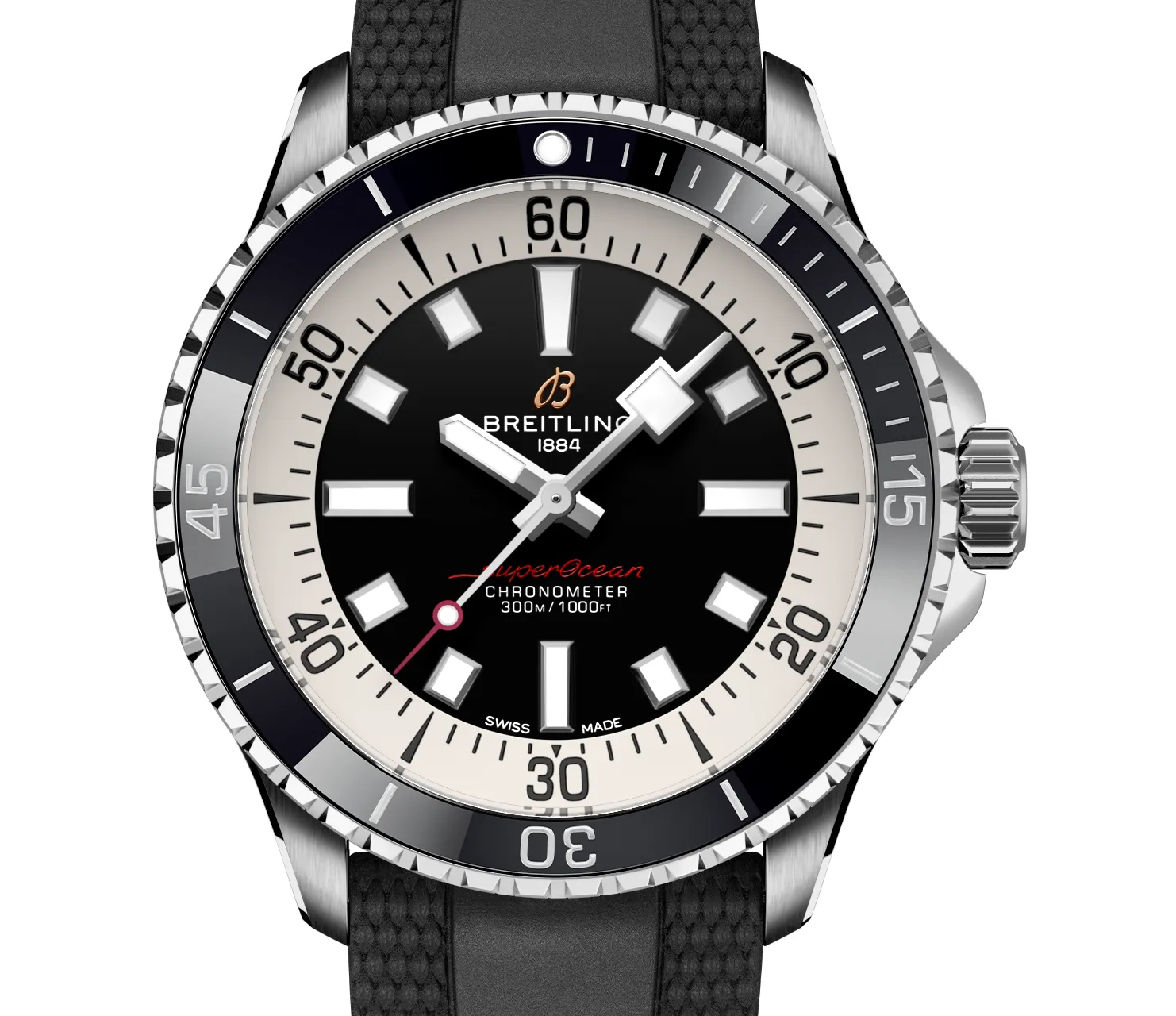Breitling Superocean Black Rubber Watch, 42mm