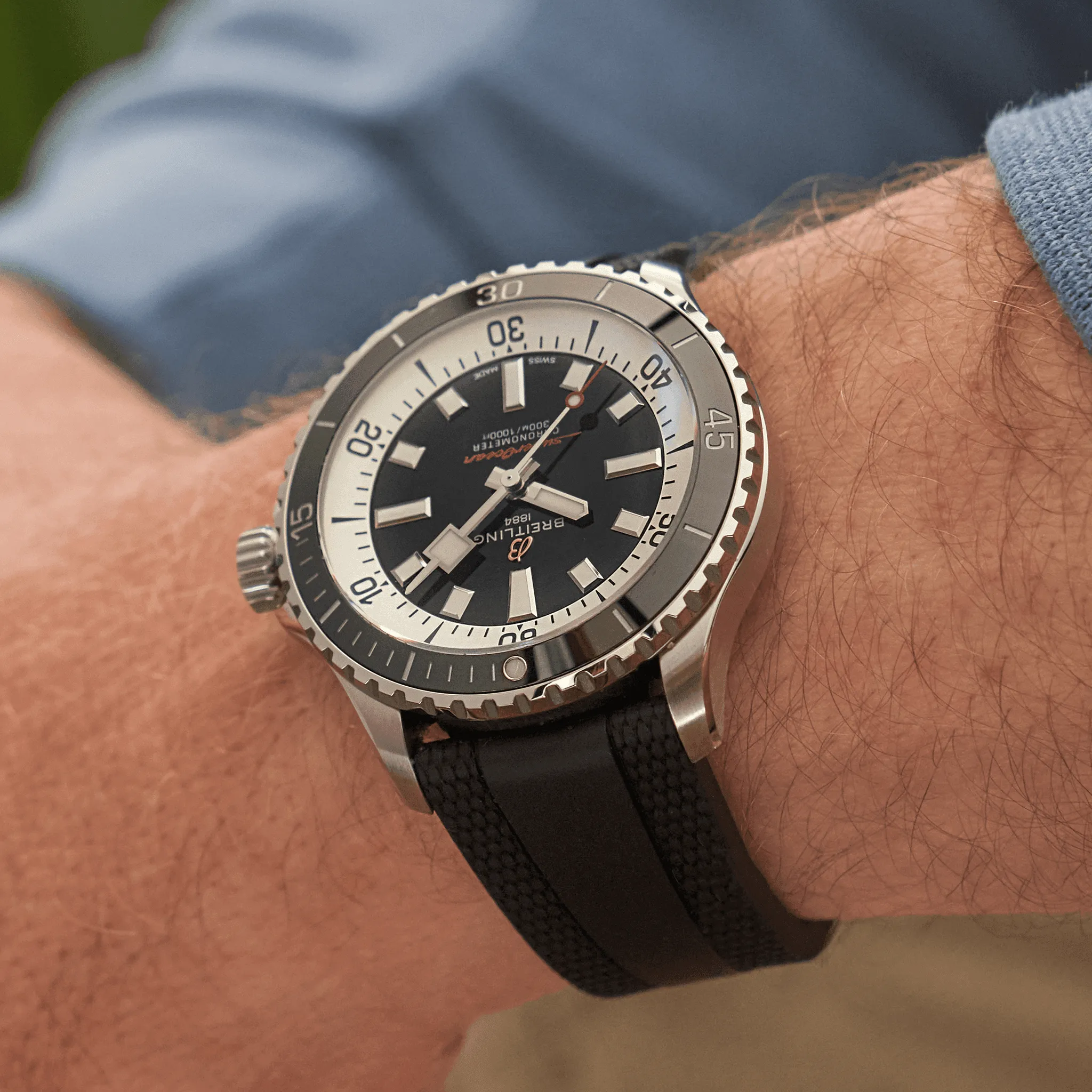 Breitling Superocean Black Rubber Watch, 42mm