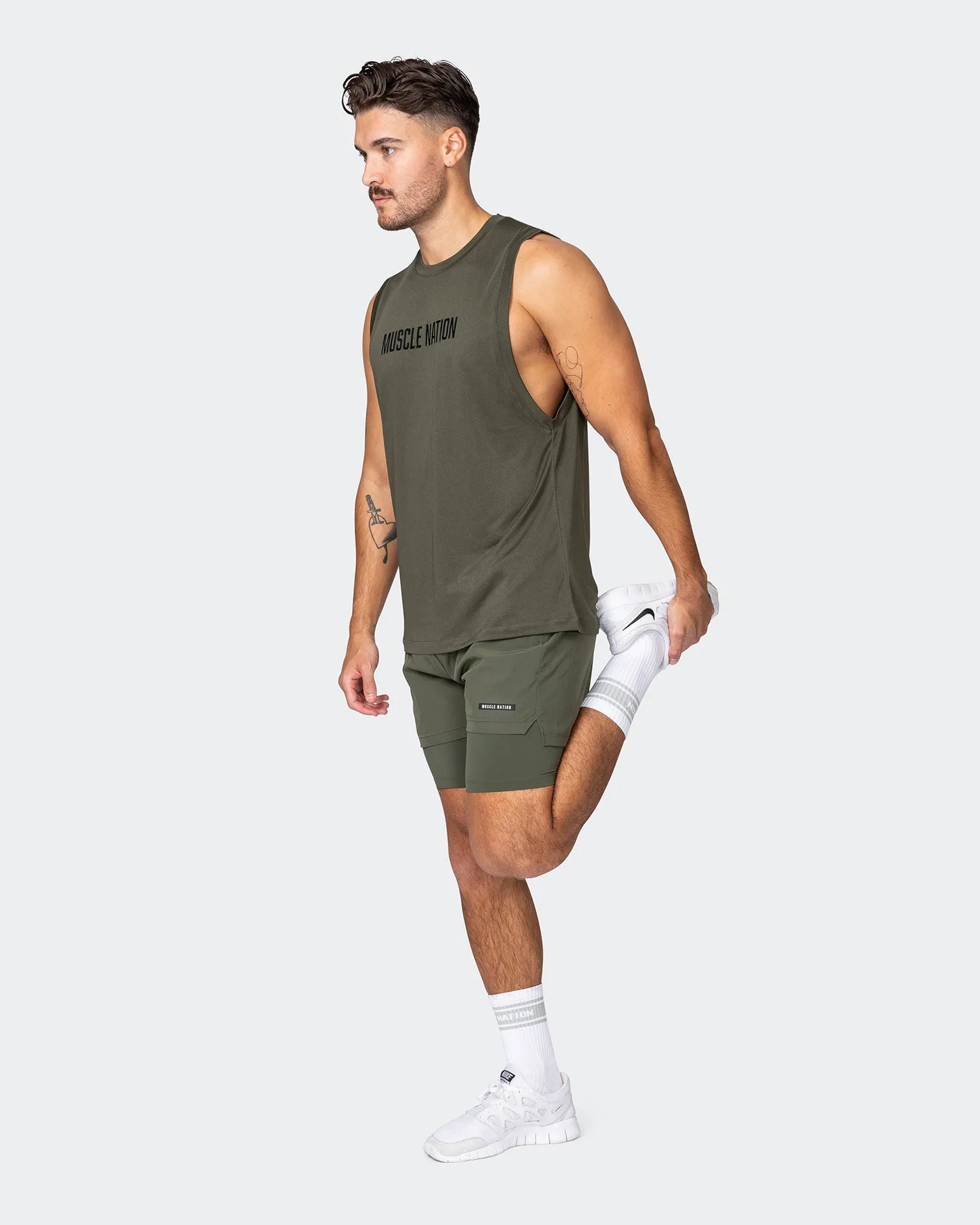 Burly Training Tank - Dark Khaki