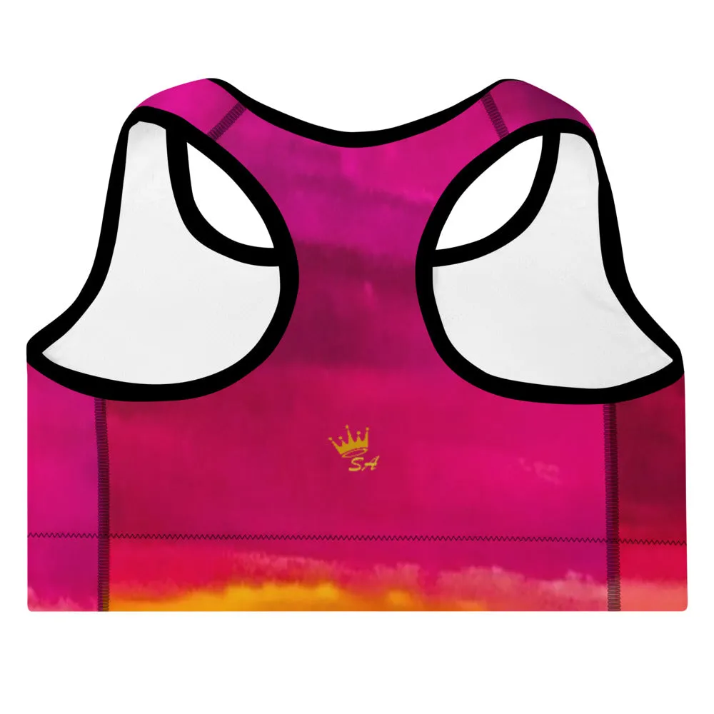 Burst of Pink Padded Sports Bra