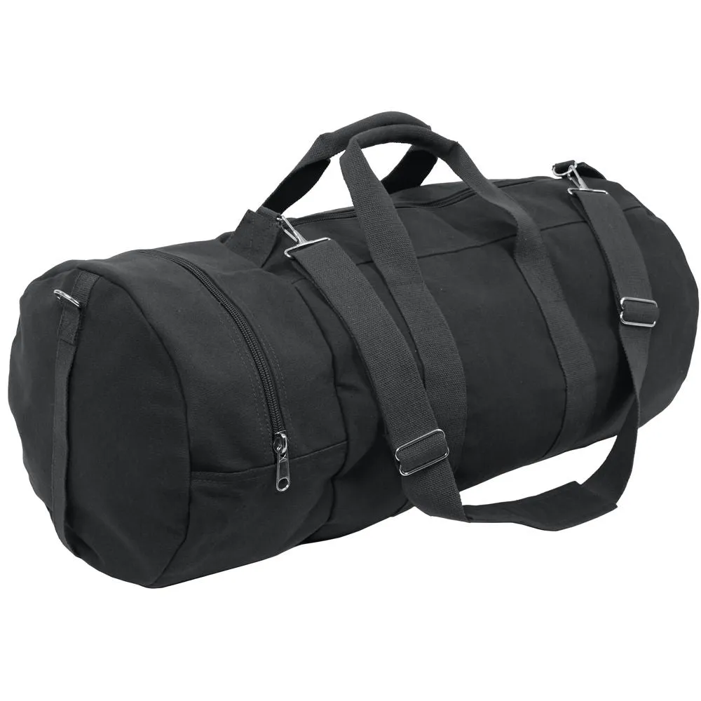 Canvas Double Ender Duffle Bag - Black