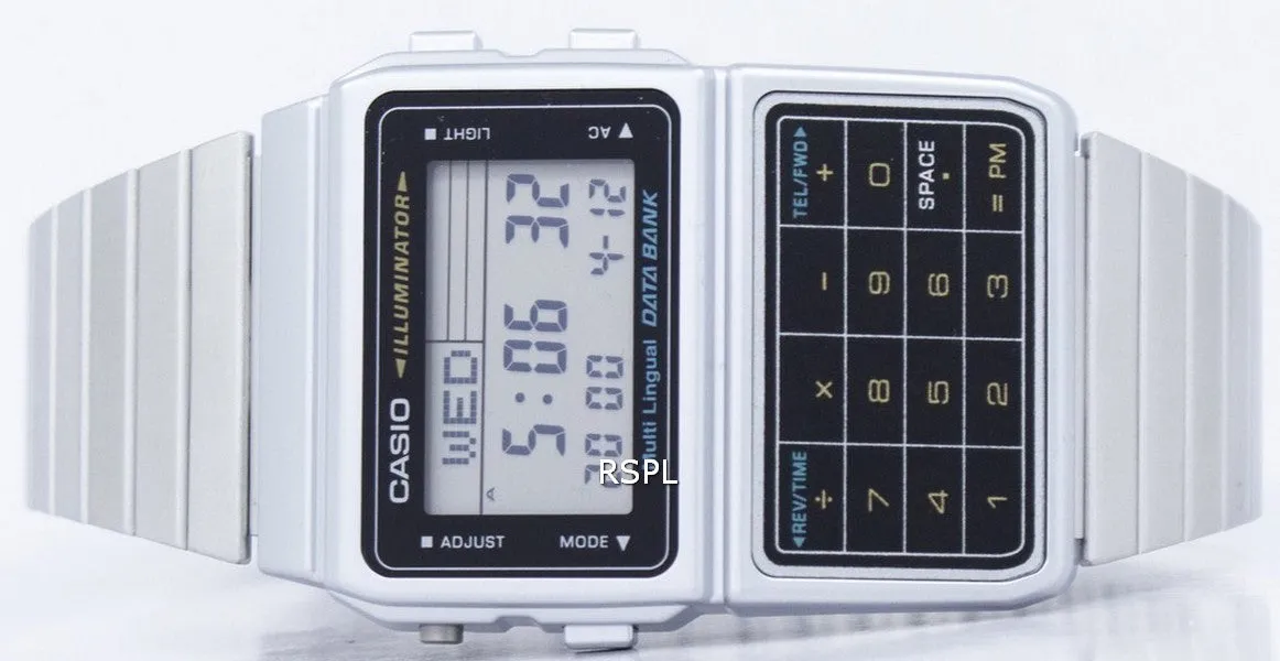 Casio Digital Stainless Steel Data Bank Multi-Lingual DBC-611-1DF DBC-611-1 Mens Watch