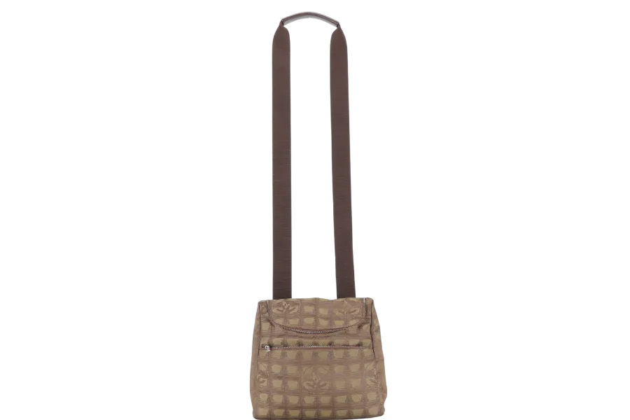 CHANEL SPORTS LINE BACKPACK (705xxxx) GREEN CANVAS SILVER HARDWARE WITH CARD AND DUST COVER