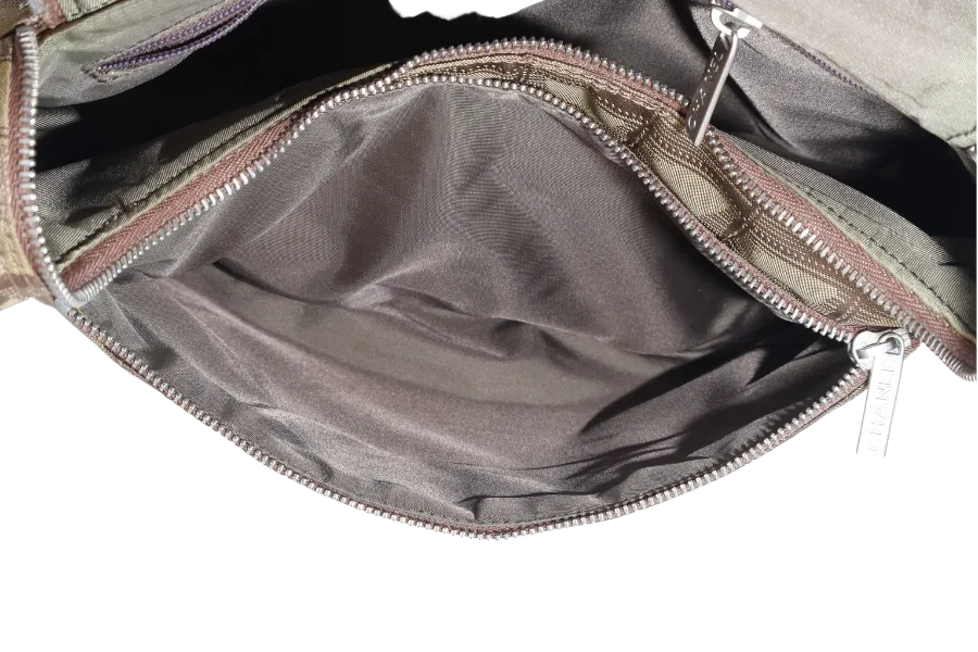 CHANEL SPORTS LINE BACKPACK (705xxxx) GREEN CANVAS SILVER HARDWARE WITH CARD AND DUST COVER