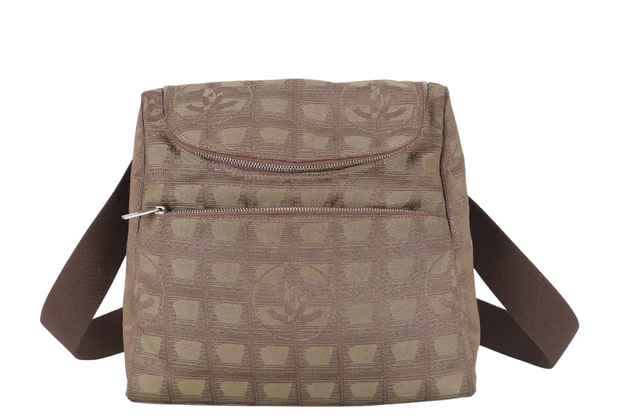 CHANEL SPORTS LINE BACKPACK (705xxxx) GREEN CANVAS SILVER HARDWARE WITH CARD AND DUST COVER