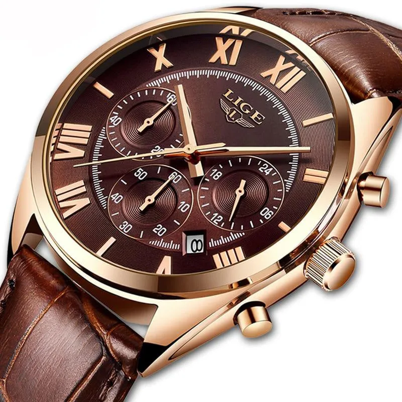 Classic Aviators Leather Band Watch