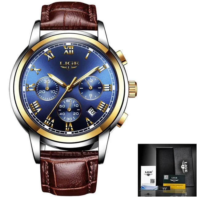 Classic Aviators Leather Band Watch