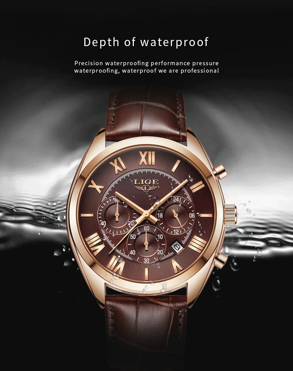 Classic Aviators Leather Band Watch