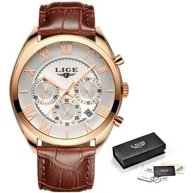 Classic Aviators Leather Band Watch