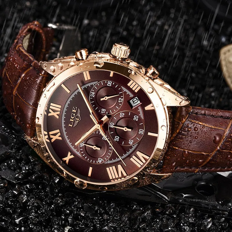 Classic Aviators Leather Band Watch
