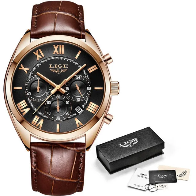 Classic Aviators Leather Band Watch