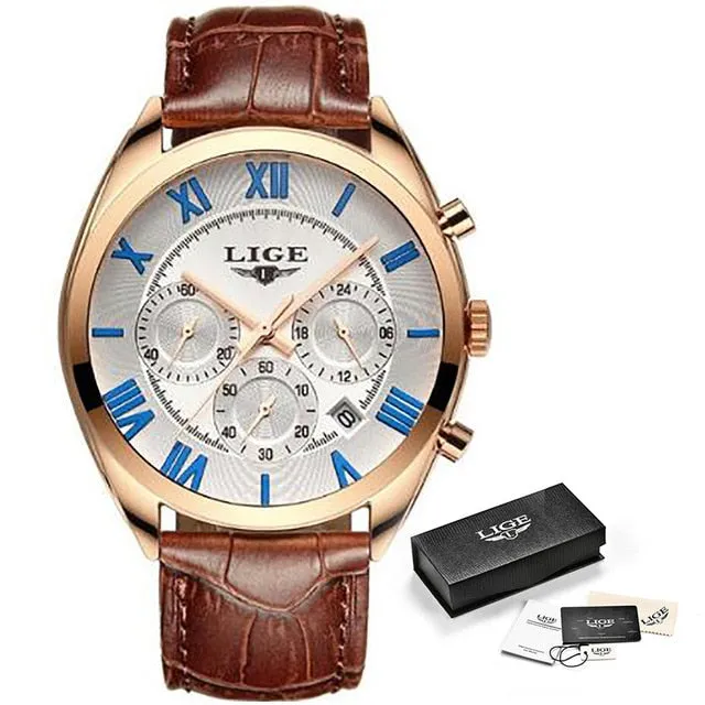 Classic Aviators Leather Band Watch
