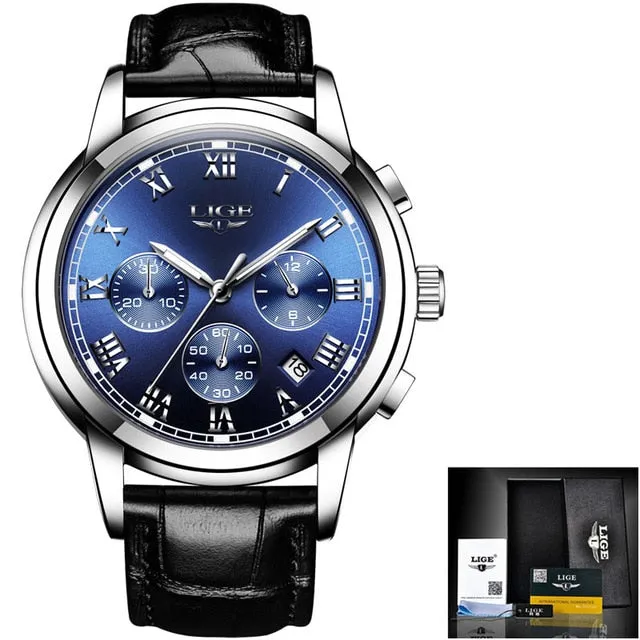 Classic Aviators Leather Band Watch