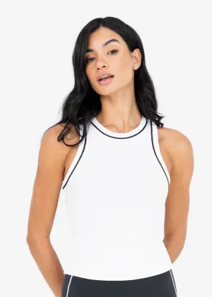 Contrast Rib Tank White