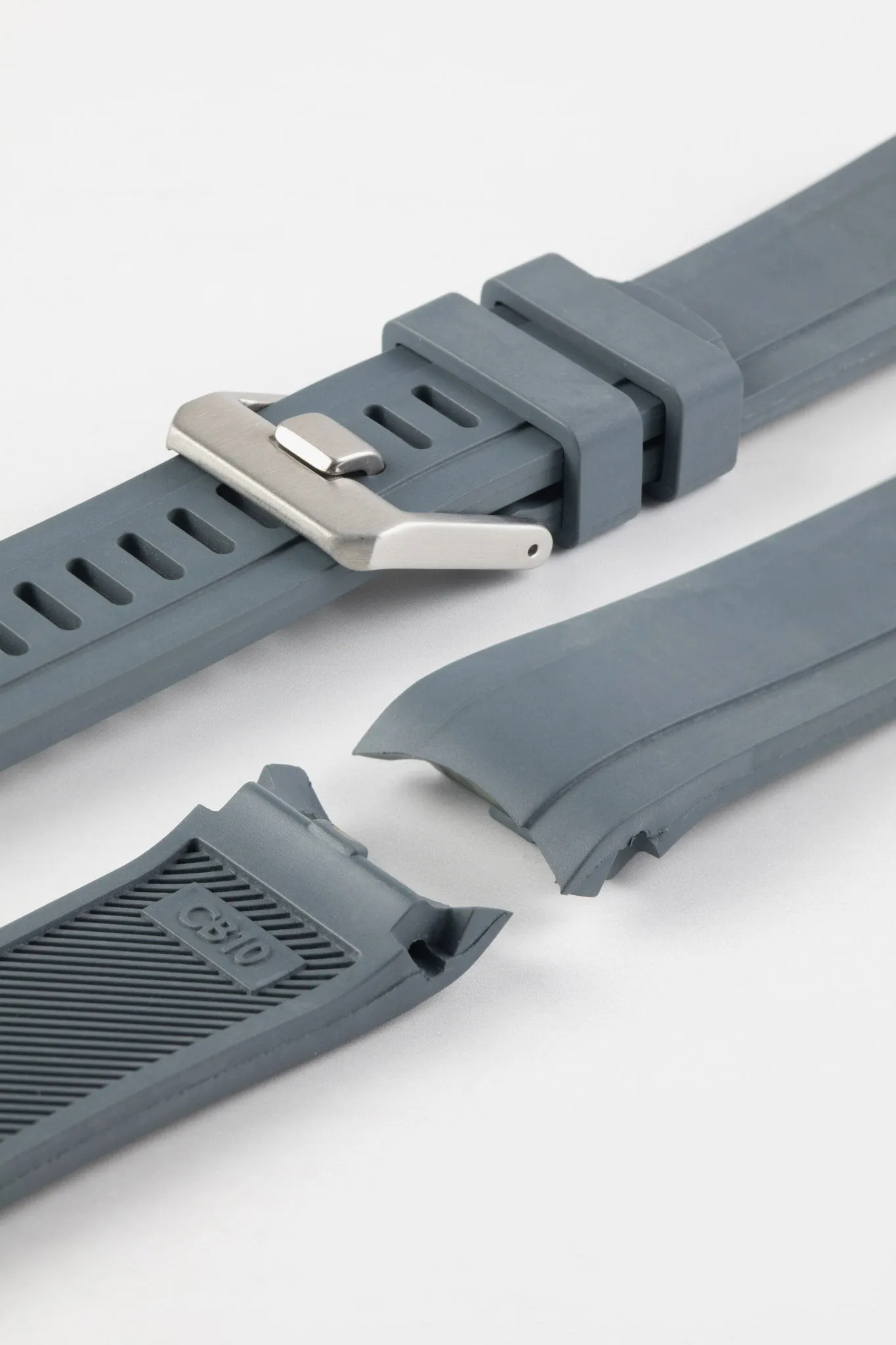 CRAFTER BLUE CB10 Rubber Watch Strap for Seiko 5 Sports Series – GREY with Rubber & Steel Keepers
