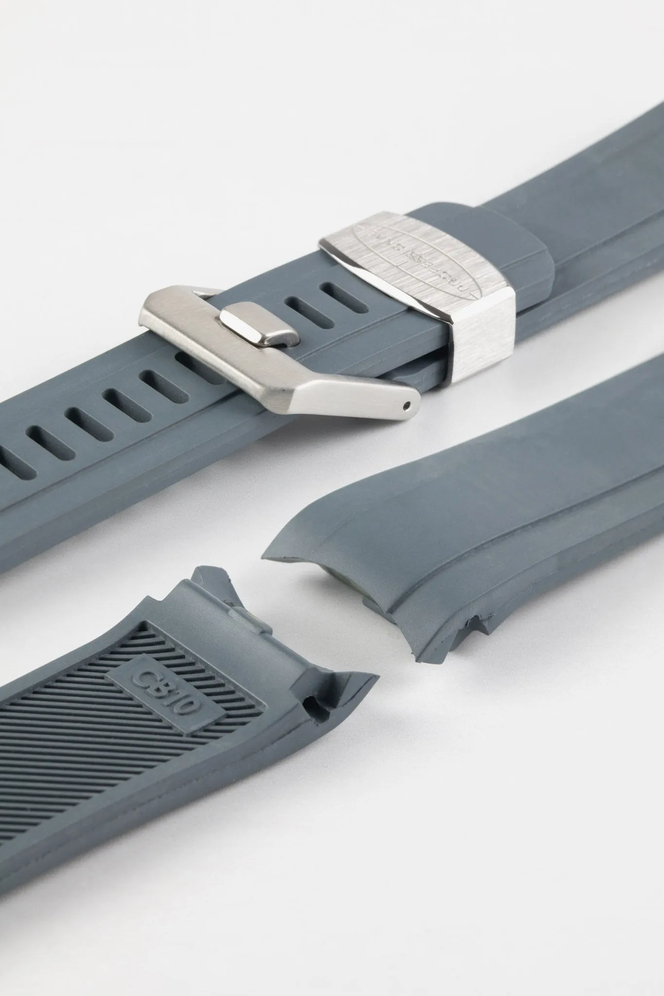 CRAFTER BLUE CB10 Rubber Watch Strap for Seiko 5 Sports Series – GREY with Rubber & Steel Keepers