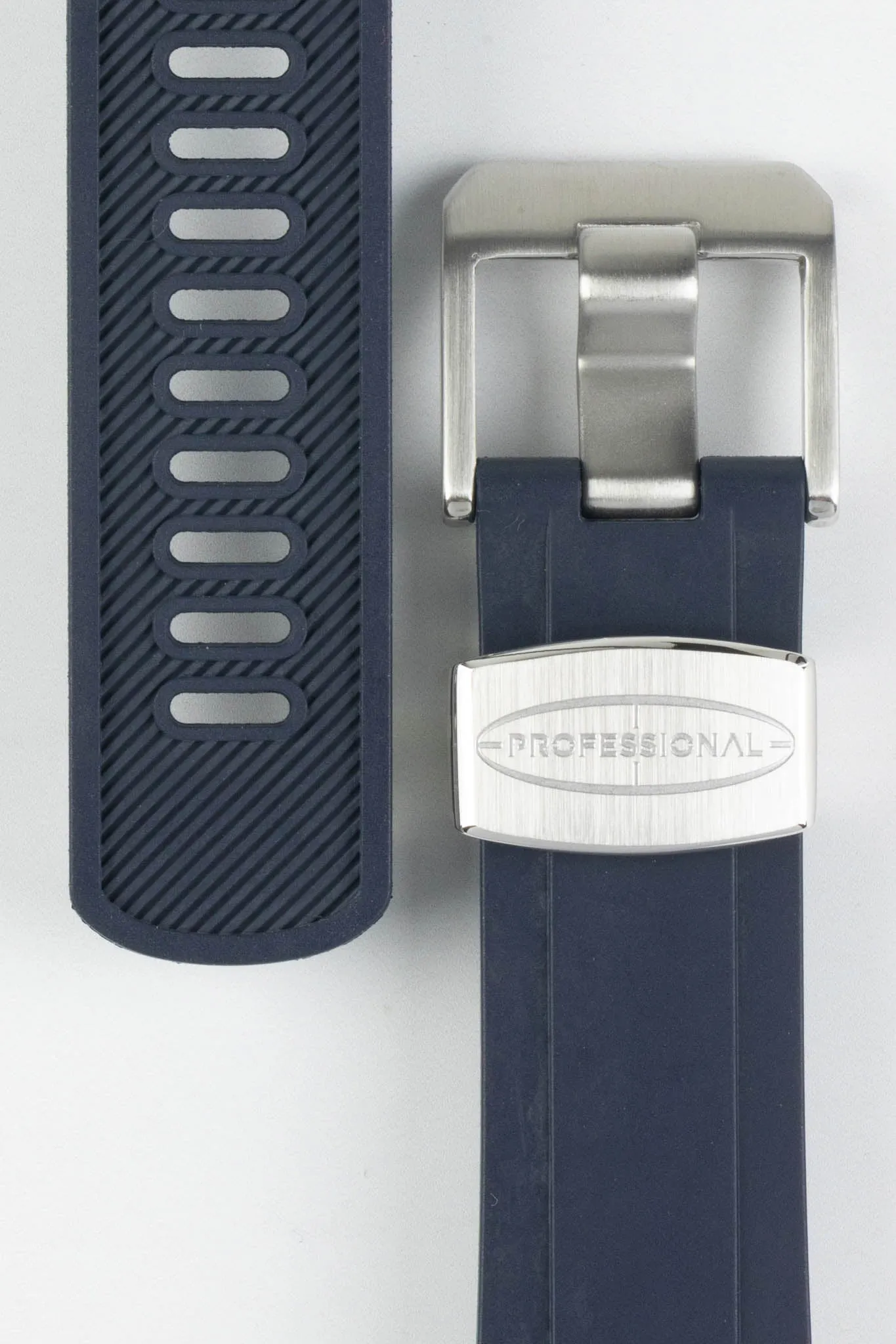 CRAFTER BLUE CB10 Rubber Watch Strap for Seiko 5 Sports Series – NAVY BLUE with Rubber & Steel Keepers