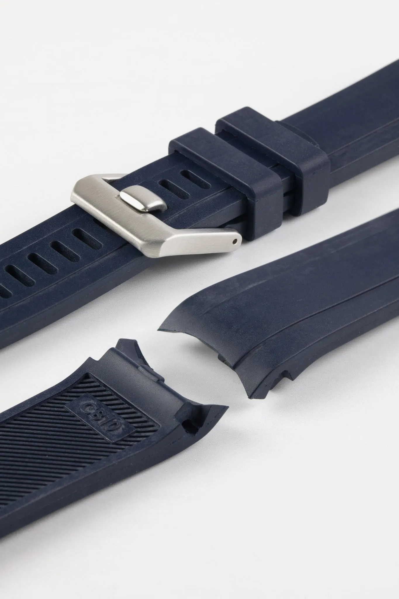 CRAFTER BLUE CB10 Rubber Watch Strap for Seiko 5 Sports Series – NAVY BLUE with Rubber & Steel Keepers