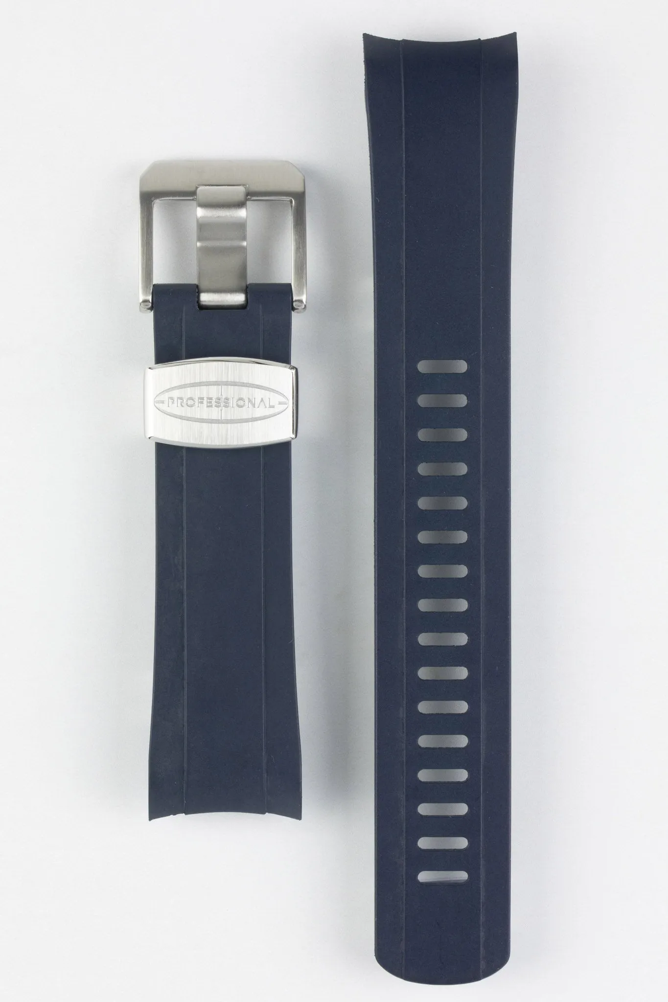 CRAFTER BLUE CB10 Rubber Watch Strap for Seiko 5 Sports Series – NAVY BLUE with Rubber & Steel Keepers