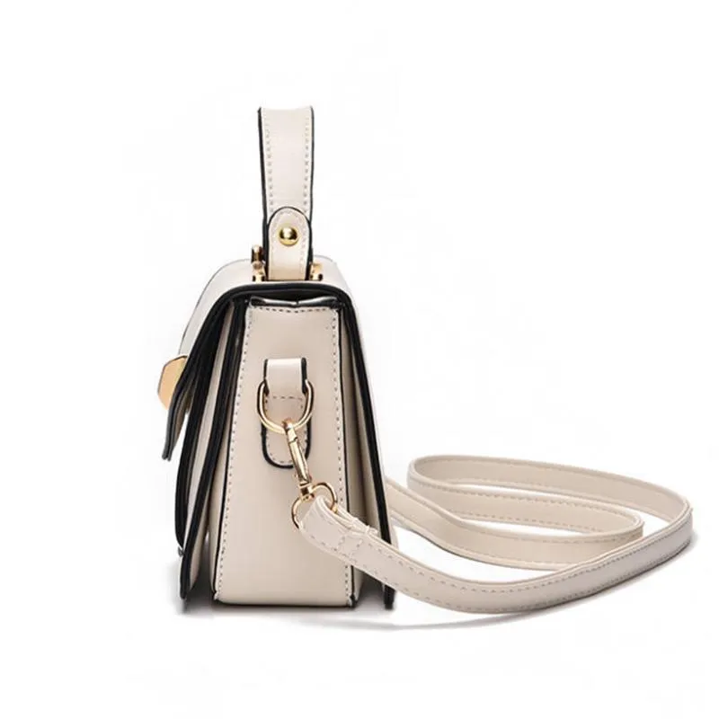 Crossbody Bag Women White Leather Waterproof Wear-resistant Zipper Plush Bear Handbag Shoulder Bag