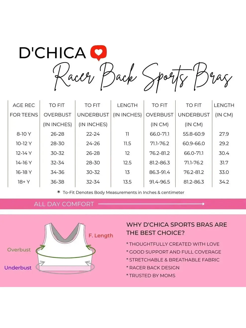 D’chica Racerback Sports Bra Full Coverage Flat Padding and Nipple Coverage with Graphic Print