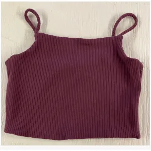 Deadstock Maroon Ribbed Crop Tank/Bra
