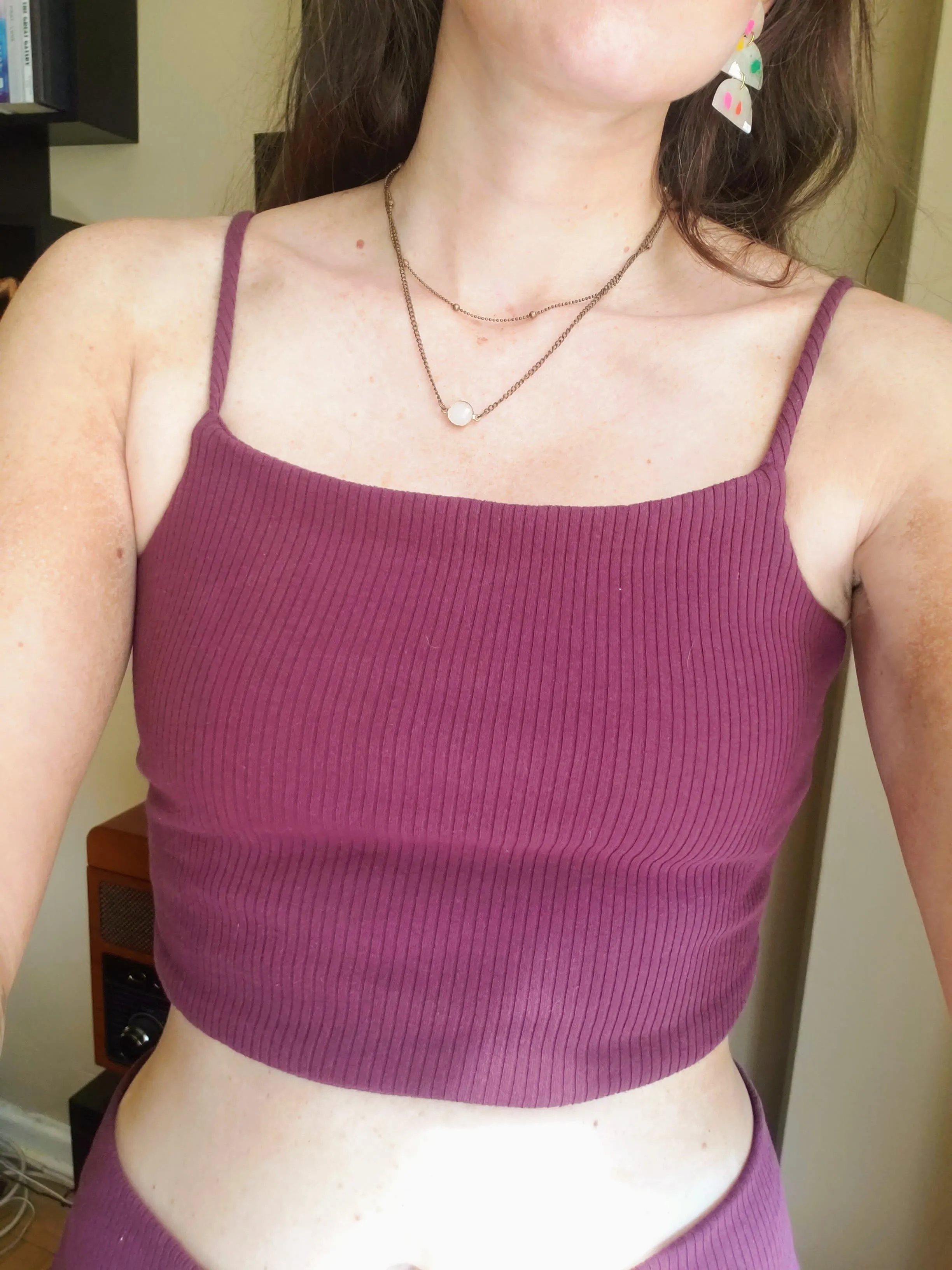 Deadstock Maroon Ribbed Crop Tank/Bra