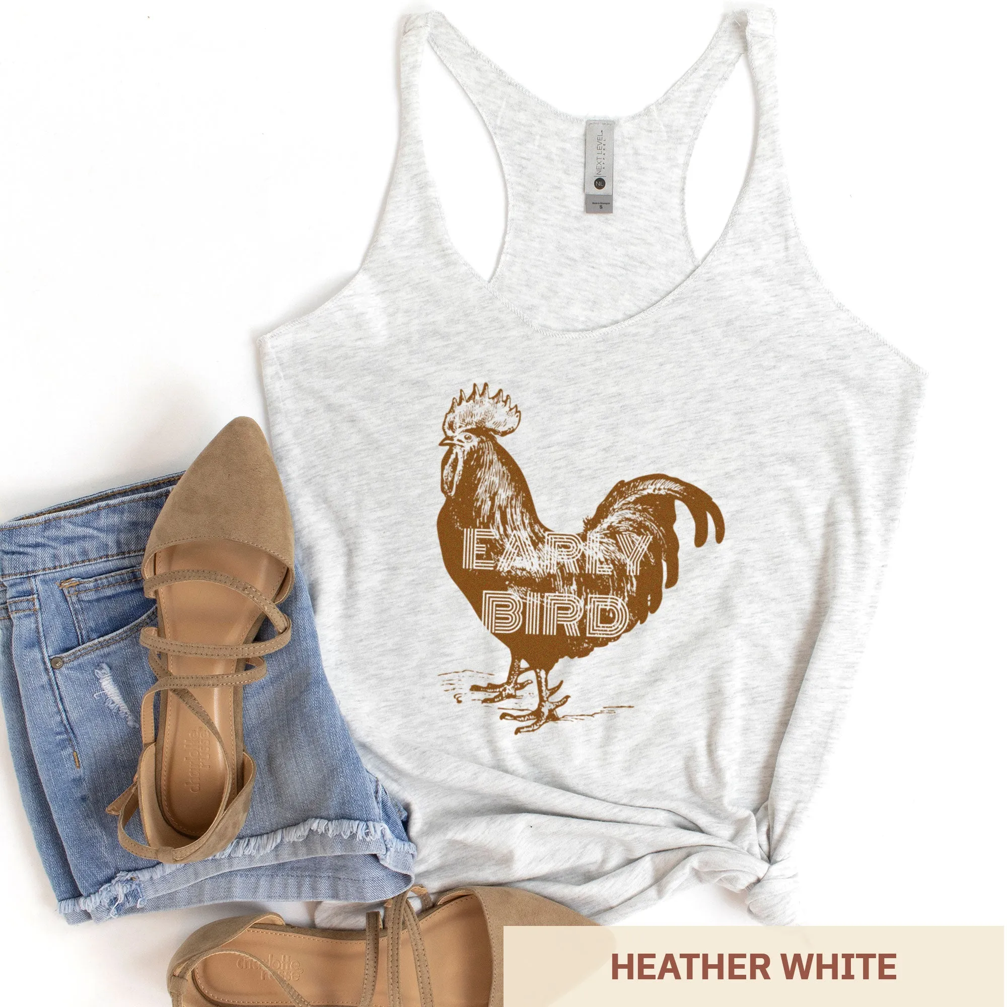 Early Bird Rooster - Women’s Triblend Racerback Tank