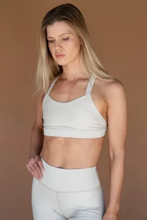 Eco Cross Back Sports Bra - Cream