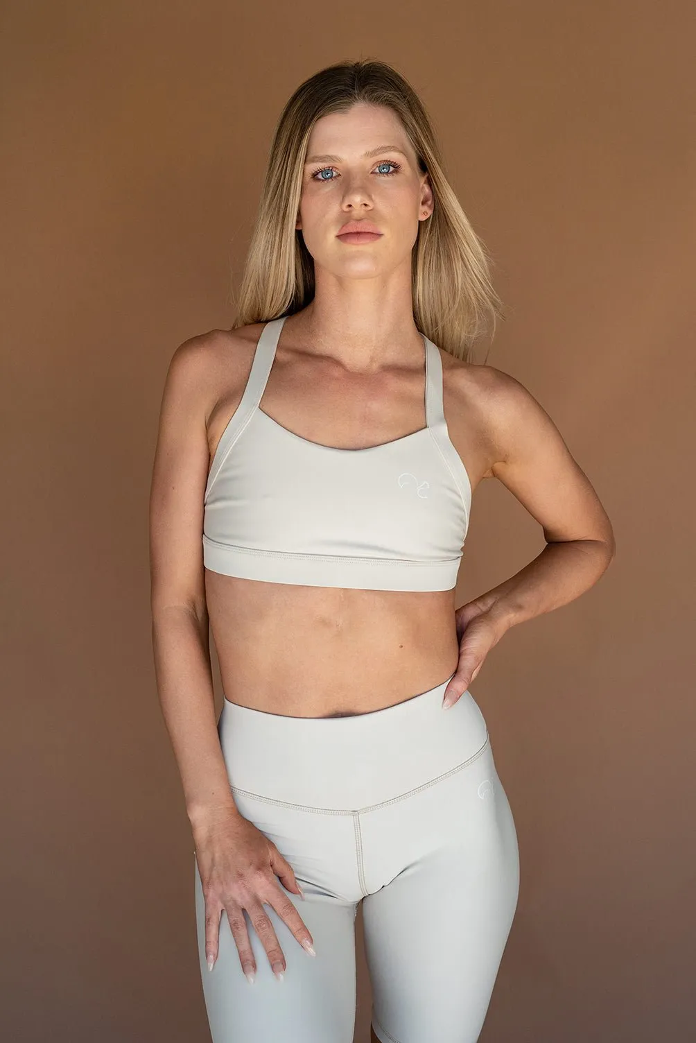 Eco Cross Back Sports Bra - Cream