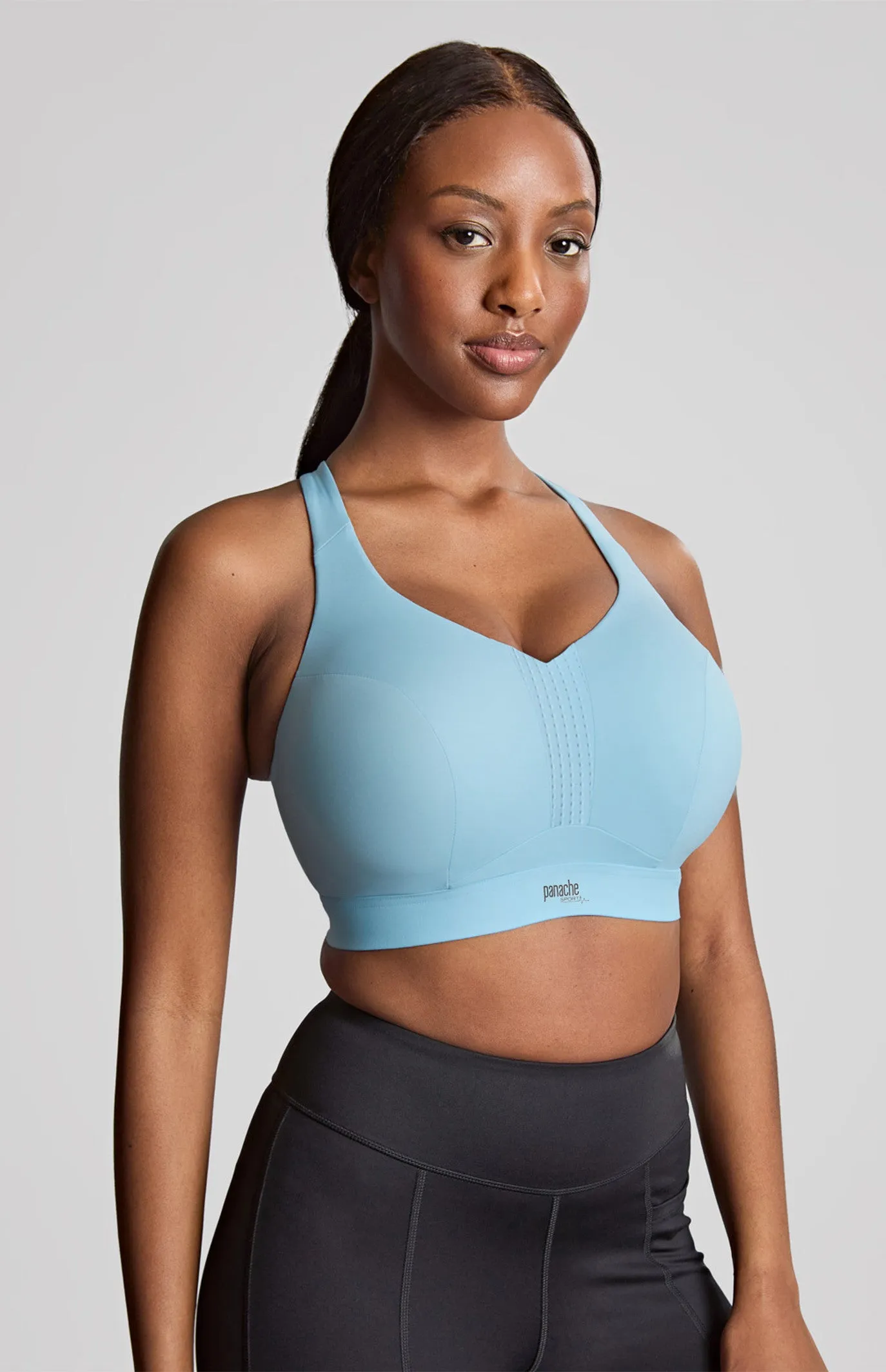 Endurance Non Padded Wired Sports Bra In Sky Blue - Panache