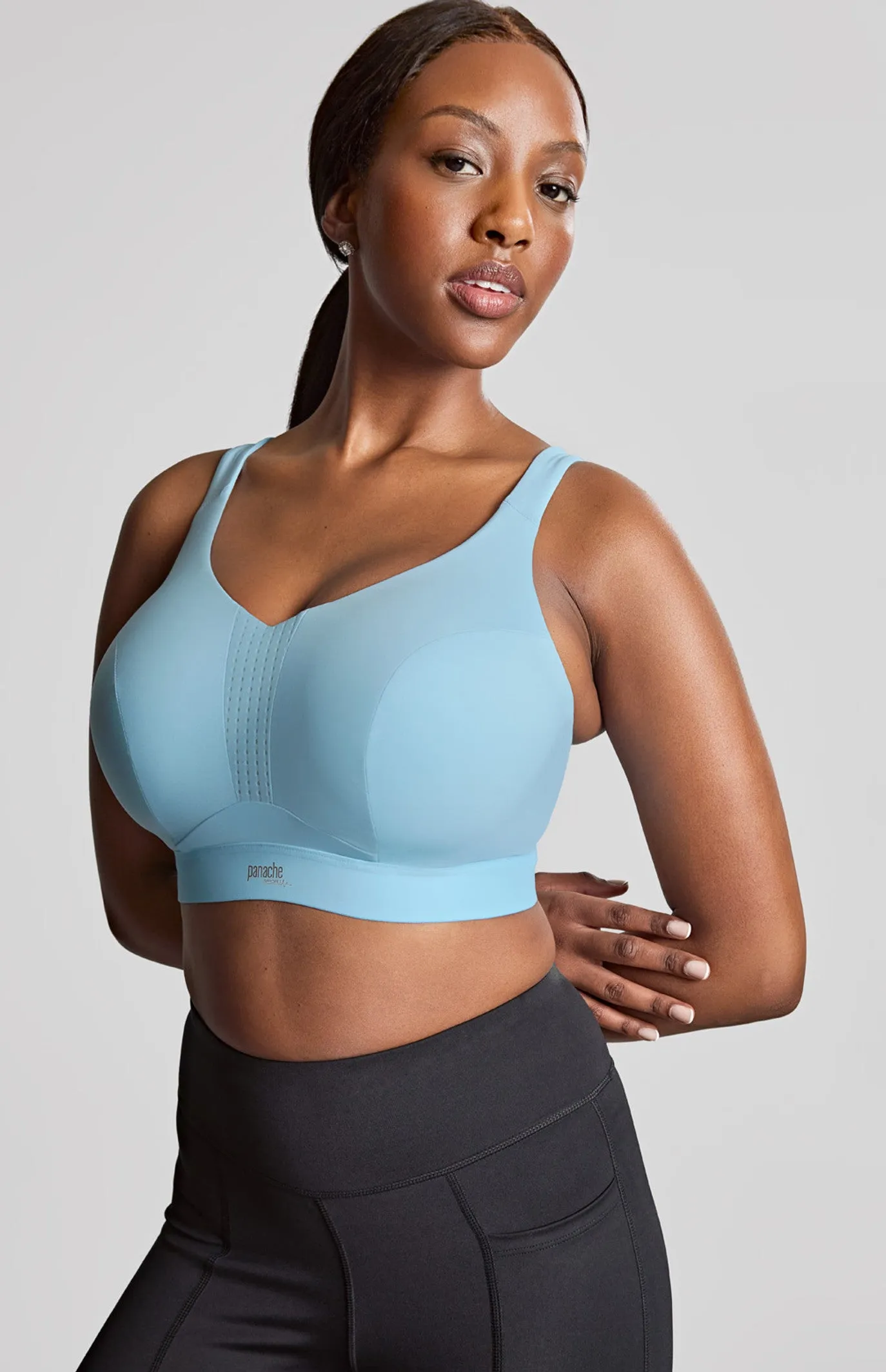 Endurance Non Padded Wired Sports Bra In Sky Blue - Panache