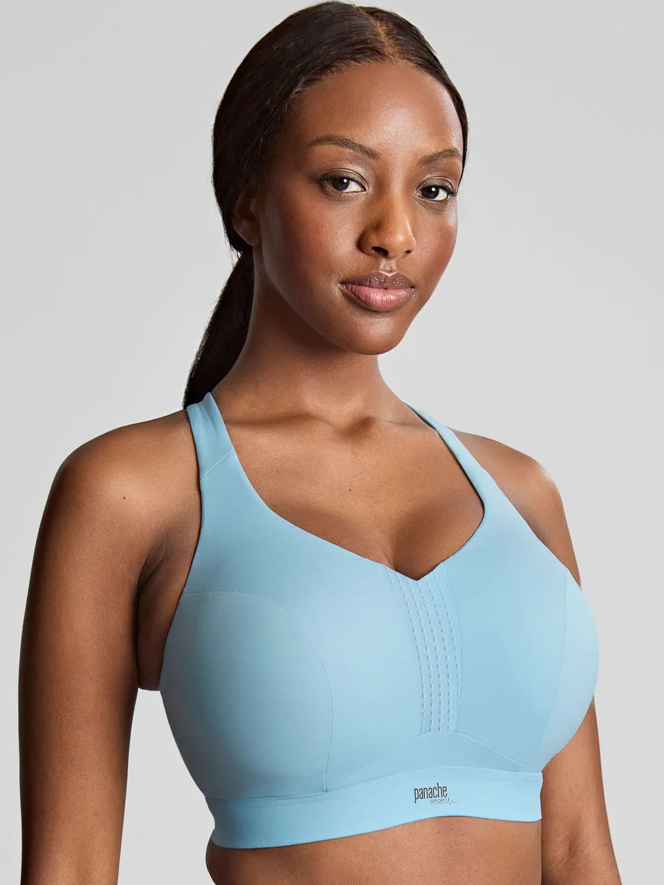 Endurance Non Padded Wired Sports Bra In Sky Blue - Panache