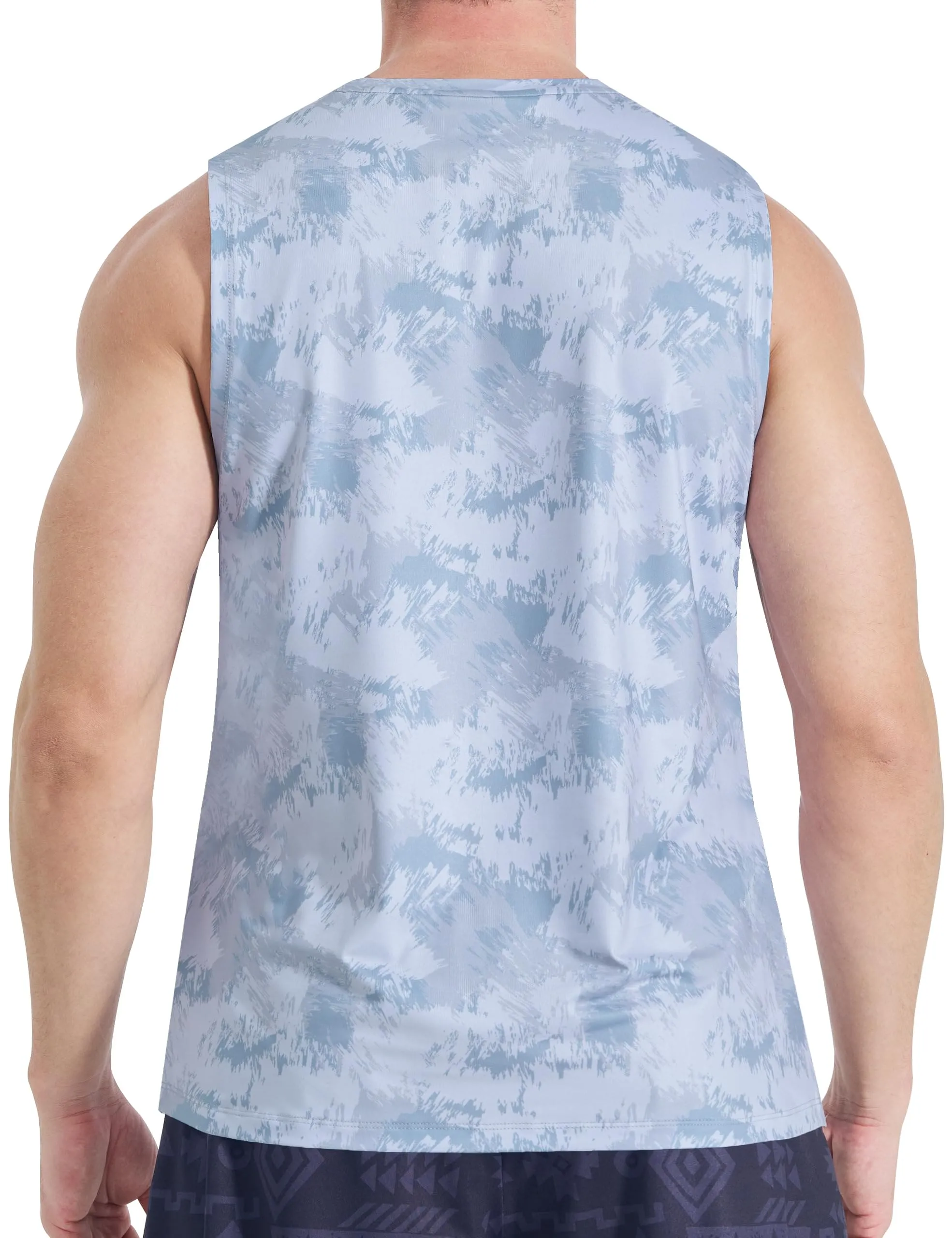 EZRUN Men's Tank Tops Quick Dry Workout Muscle Sleeveless Shirts Summer Gym Athletic Shirt for Swim Beach Running