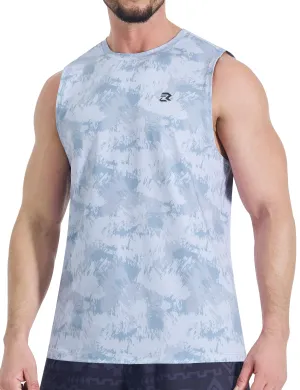 EZRUN Men's Tank Tops Quick Dry Workout Muscle Sleeveless Shirts Summer Gym Athletic Shirt for Swim Beach Running