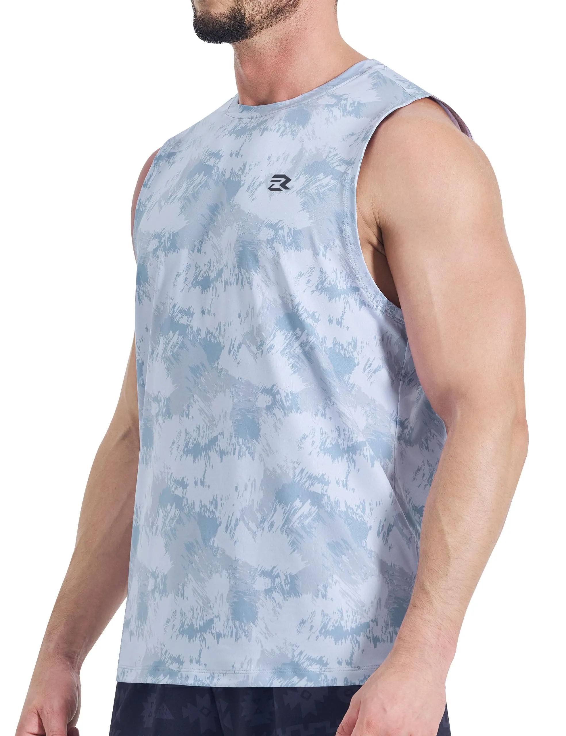 EZRUN Men's Tank Tops Quick Dry Workout Muscle Sleeveless Shirts Summer Gym Athletic Shirt for Swim Beach Running