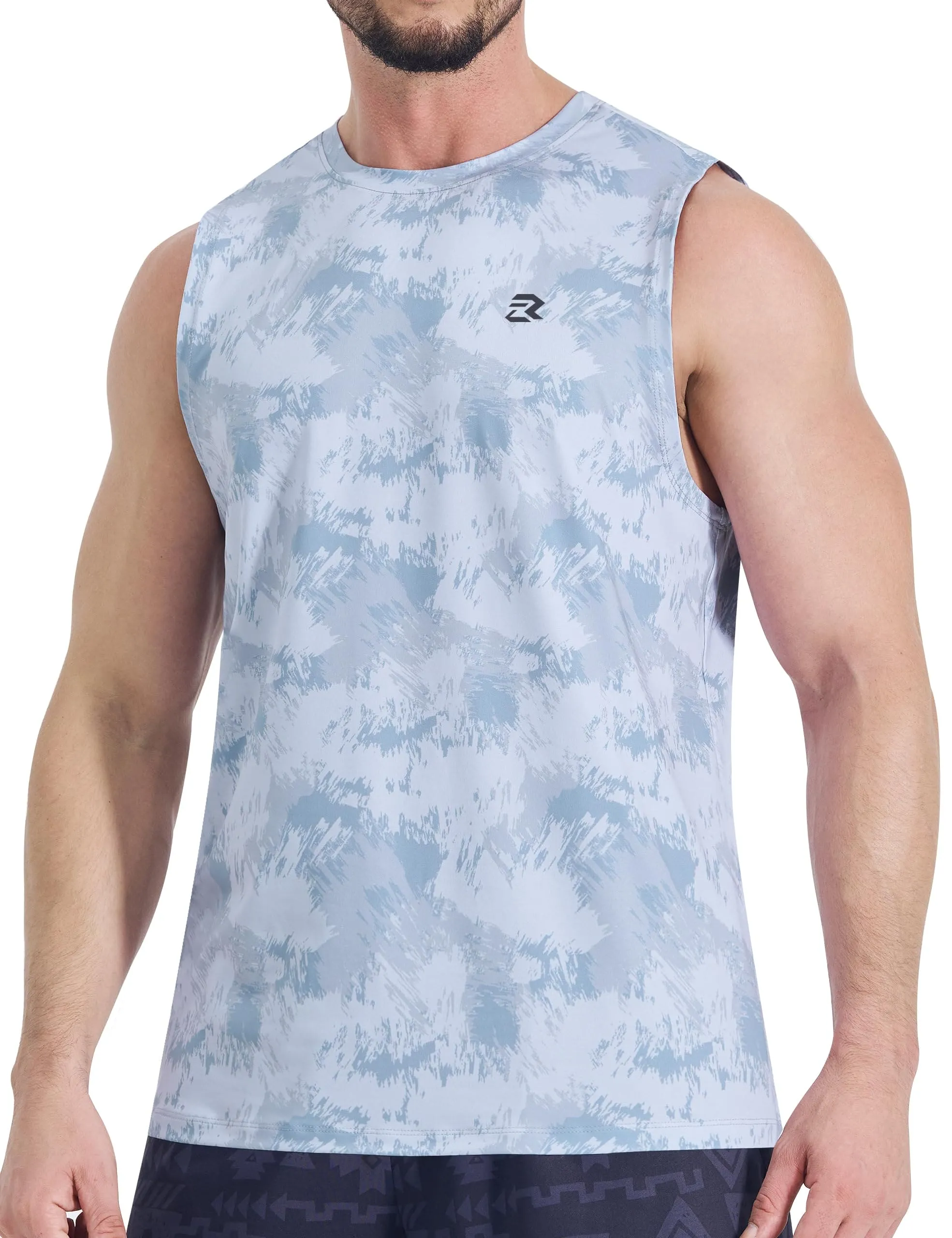EZRUN Men's Tank Tops Quick Dry Workout Muscle Sleeveless Shirts Summer Gym Athletic Shirt for Swim Beach Running