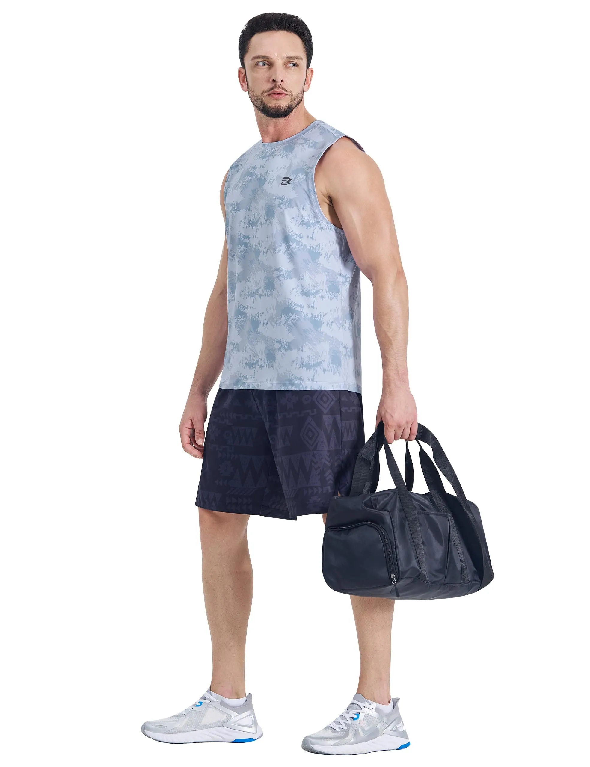 EZRUN Men's Tank Tops Quick Dry Workout Muscle Sleeveless Shirts Summer Gym Athletic Shirt for Swim Beach Running