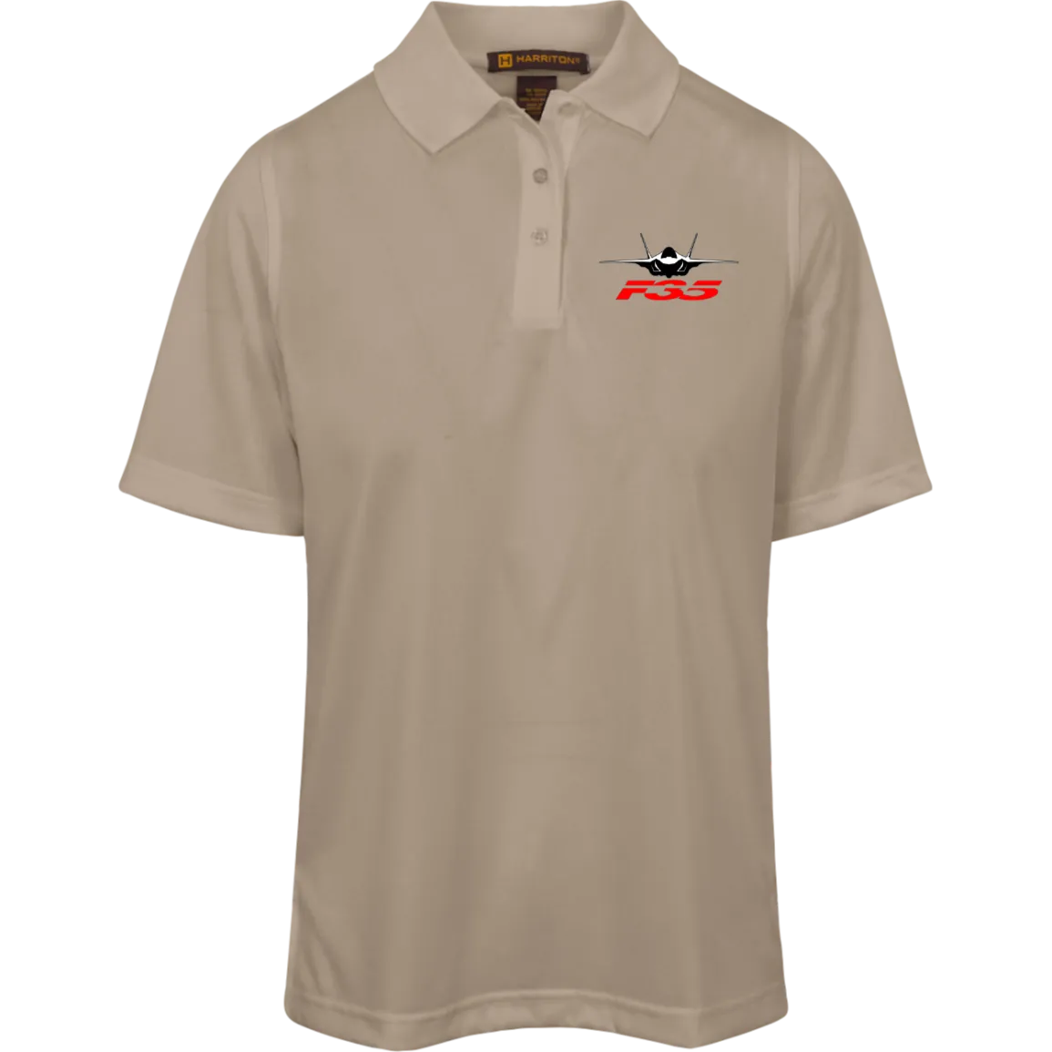 F-35 silhouette transparent M348W Harriton Womens Advantage Plus Polo