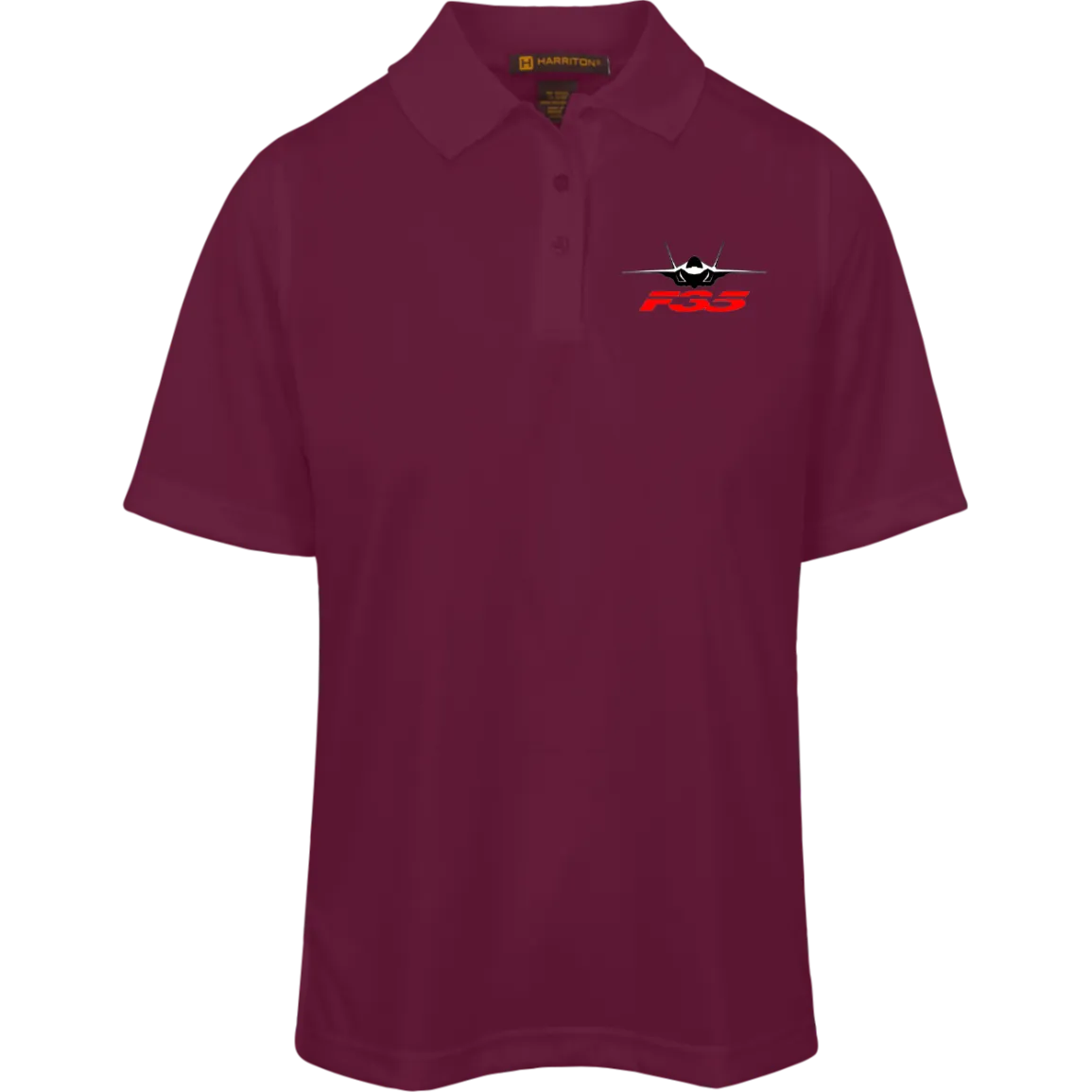 F-35 silhouette transparent M348W Harriton Womens Advantage Plus Polo