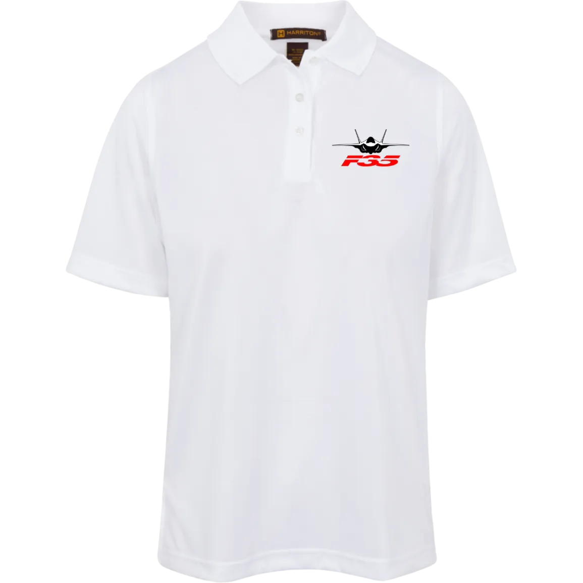F-35 silhouette transparent M348W Harriton Womens Advantage Plus Polo