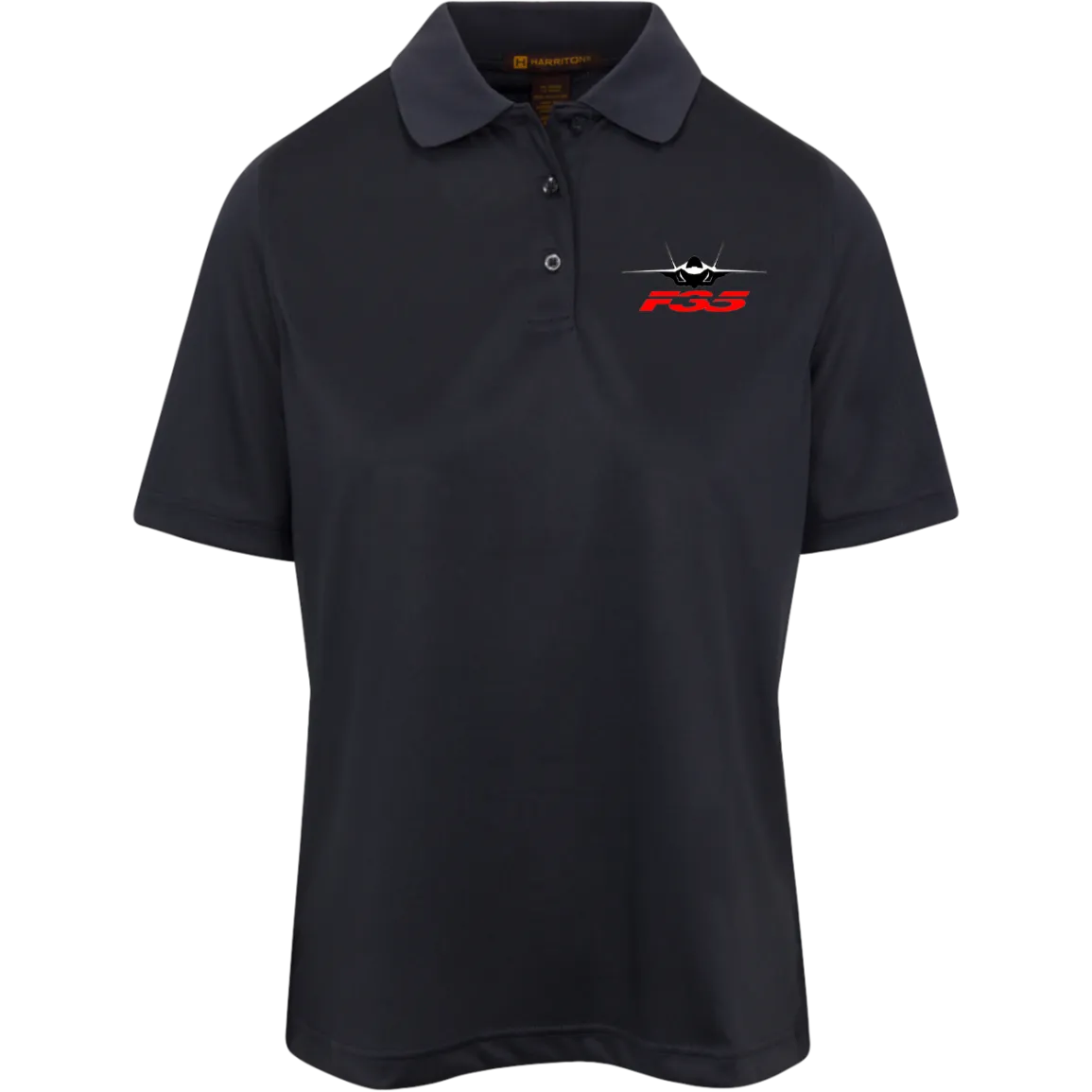 F-35 silhouette transparent M348W Harriton Womens Advantage Plus Polo