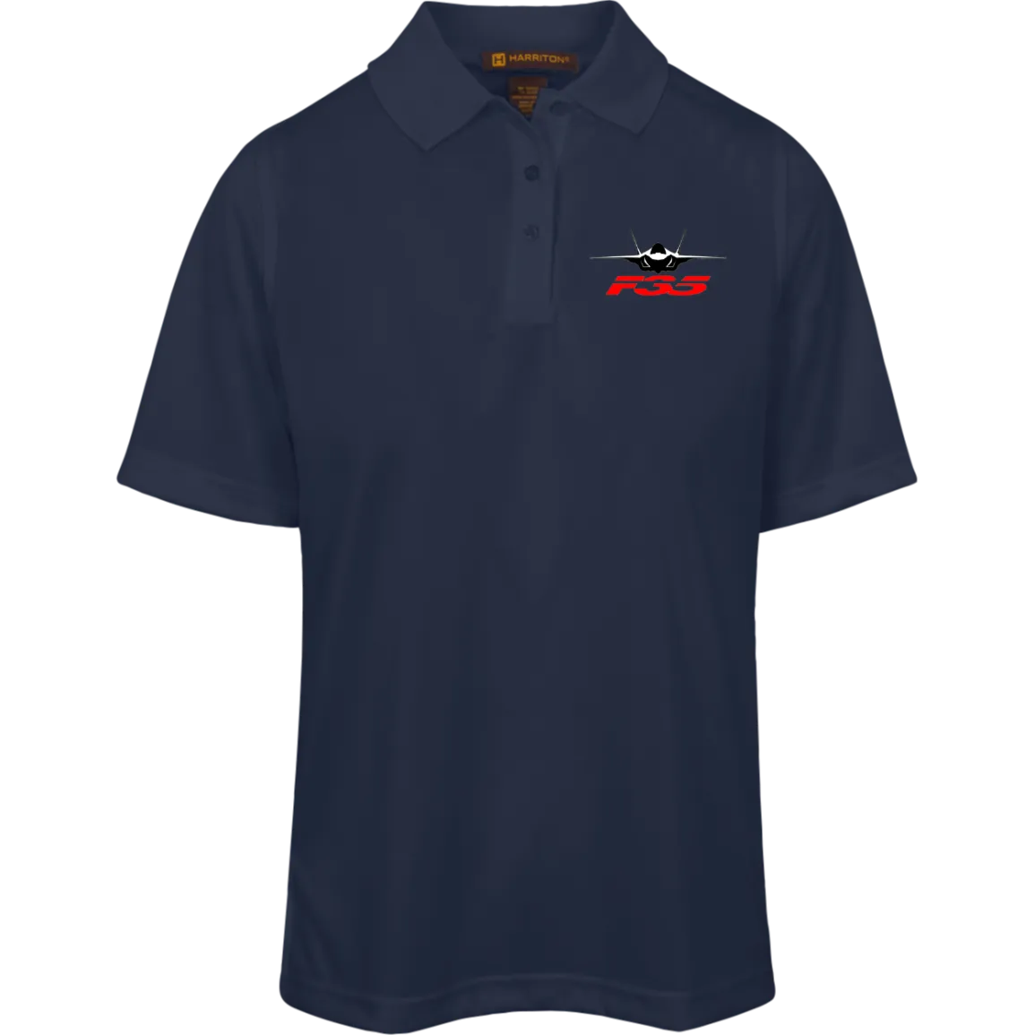 F-35 silhouette transparent M348W Harriton Womens Advantage Plus Polo