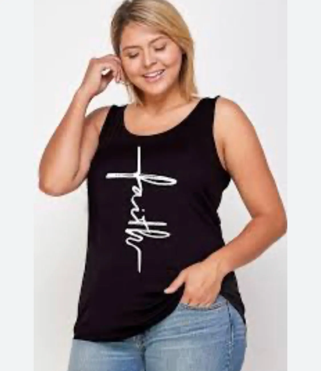 Faith Inspirational Words Tank Top ! Plus Sizes
