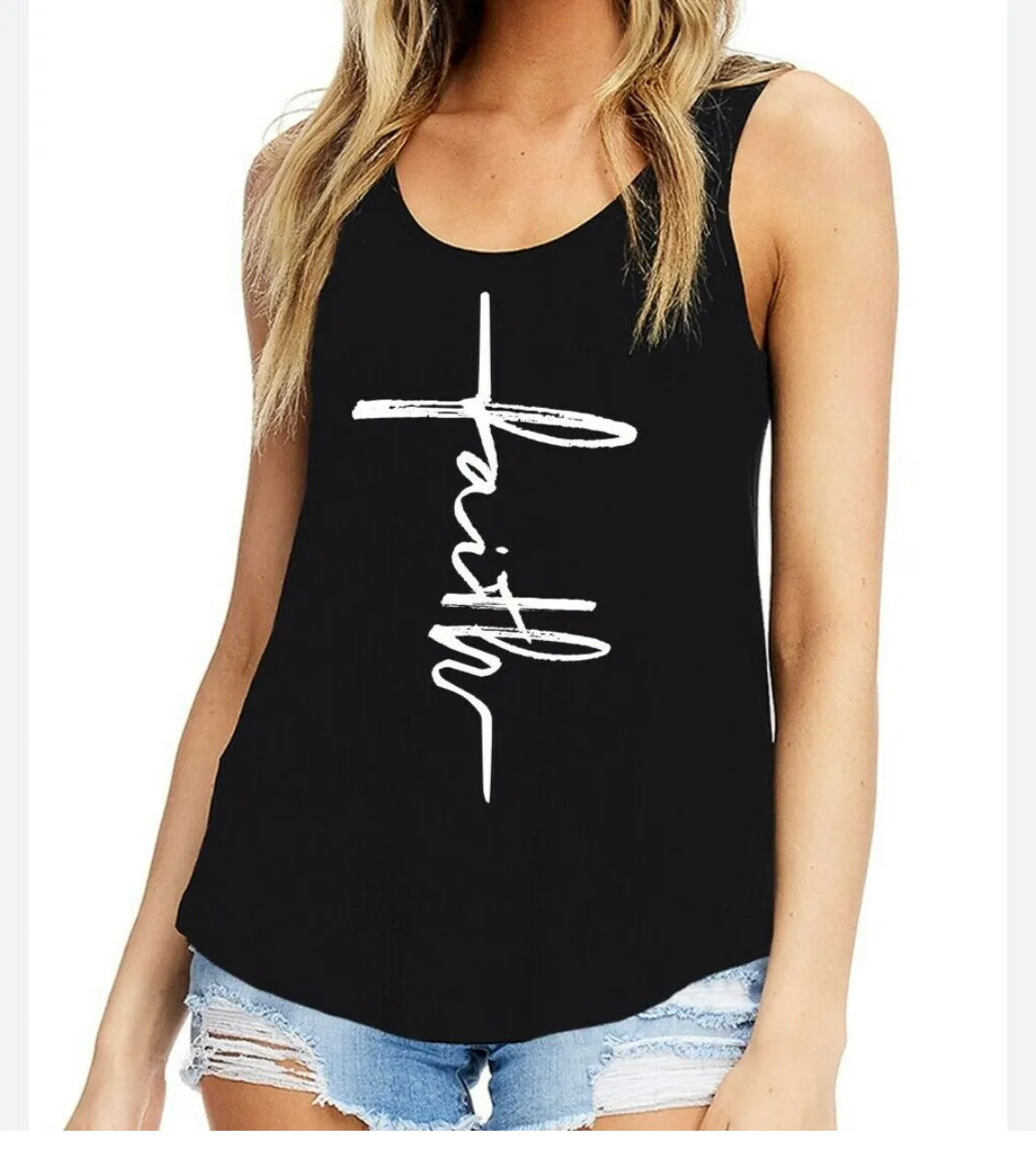 Faith Inspirational Words Tank Top ! Plus Sizes