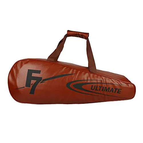 Faux Leather Fashin 7 Badminton Leatherette Kit Bags (Tan)