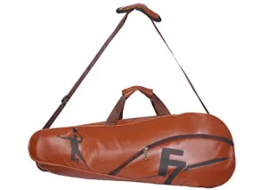 Faux Leather Fashin 7 Badminton Leatherette Kit Bags (Tan)