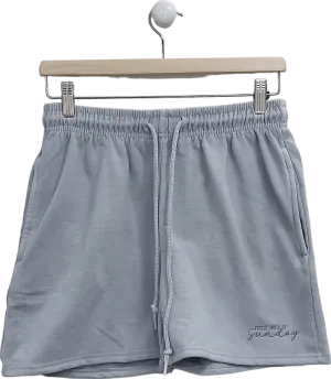 Feels Like A Sunday Grey Embroidered Jersey Shorts UK S