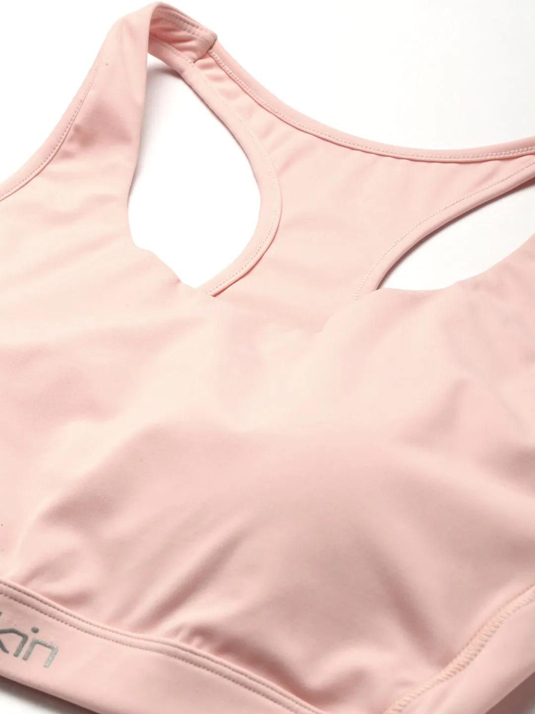 Fitkin Peach Back Laser Cut Design Sports Bra